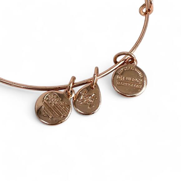 Alex and Ani Meteor Shower Fine Rocks Bangle Rose Gold Tone Bracelet - Picture 3 of 6